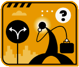 stick figure looking at a sign pointing two ways