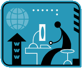 stick figure sitting at a computer